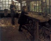 William Stott of Oldham Grandfather-s Workshop oil painting artist